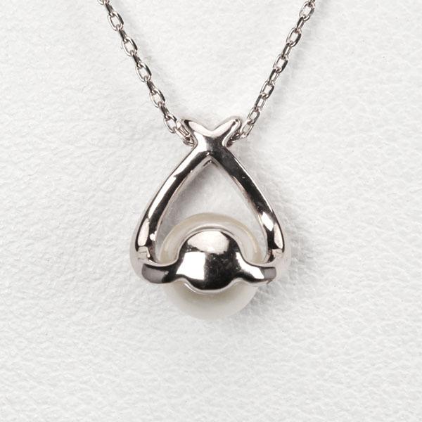 ネックレス パールネックレス パール 真珠ネックレス 真珠 天然ダイヤモンド k10 10k 10金 ホワイトゴールド メンズ 送料無料 プレゼント ギフト 自分買い puの画像