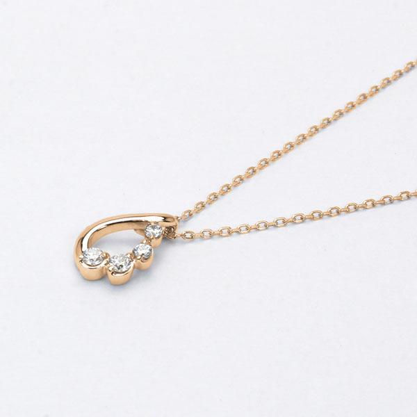 ネックレス ダイヤモンド ピンクゴールド k18 18k 18金 プチネックレス ダイヤ ペンダント 品質保証書付き メンズ 送料無料 プレゼント ご褒美 自分買い puの画像