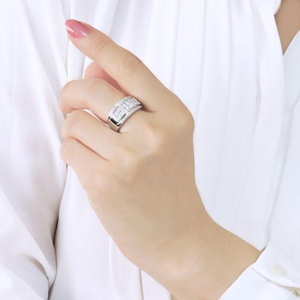 リング フラットバンド パヴェ ダイヤモンド pt900 プラチナ メンズ