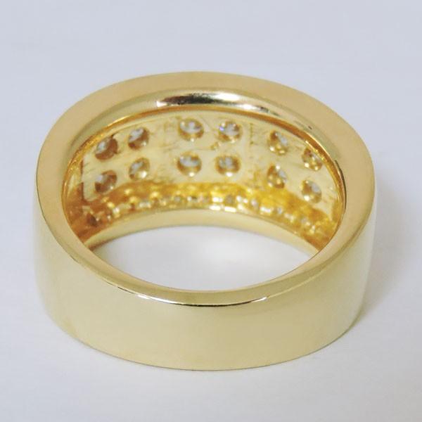 リング フラットバンド パヴェ ダイヤモンド k18 イエローゴールド