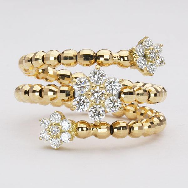 形状記憶 18K ダイヤ リング 指輪 ダイヤモンド リング 形状記憶 ダイヤリング メンズ フリーサイズ k18