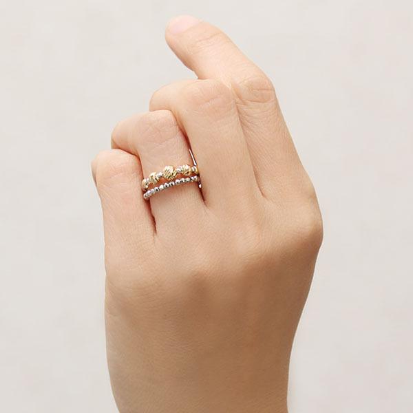 リング 形状記憶 k18 イエローゴールド ホワイトゴールド 18金 18k 形状記憶リング フリーサイズ 2連 送料無料 メンズ プレゼント ギフト ご褒美 自分買い puの画像