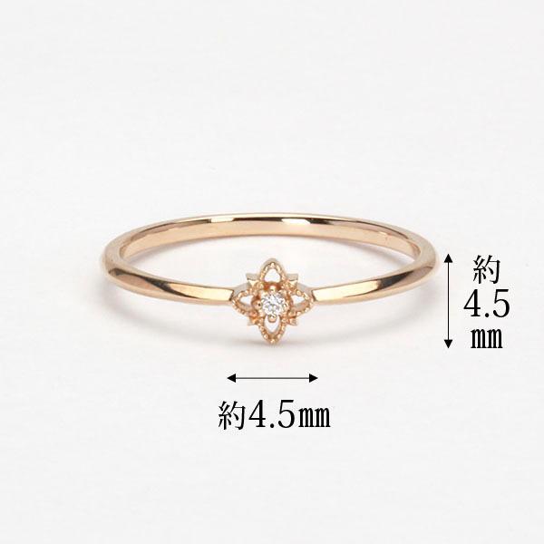 ピンクゴールド 指輪 ピンキーリング ダイヤモンド メンズ k10 10k 10金 ダイヤ 婚約指輪 送料無料 カジュアル プレゼント ギフト ご褒美 自分買い puの画像