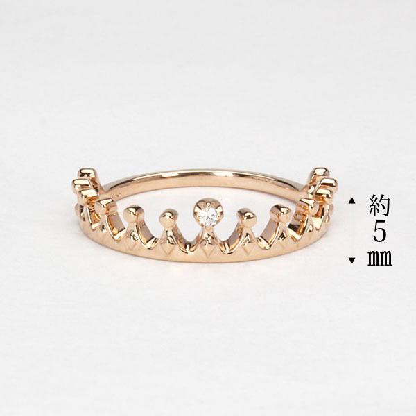 ピンクゴールド 指輪 ダイヤモンド 王冠 メンズ k10 10k 10金 ダイヤ
