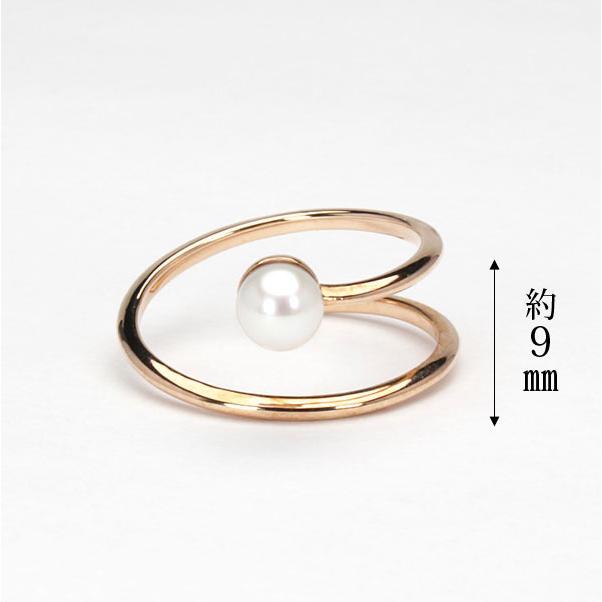 ピンクゴールド 指輪 真珠 パール リング ピンキーリング k18 18k 18金 メンズ 送料無料 カジュアル プレゼント ギフト ご褒美 自分買い puの画像