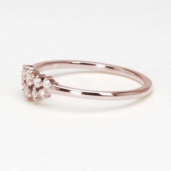 ピンクゴールド 指輪 ピンキーリング ダイヤモンド メンズ k10 10k 10金 ダイヤ 婚約指輪 送料無料 カジュアル プレゼント ギフト ご褒美 自分買い puの画像