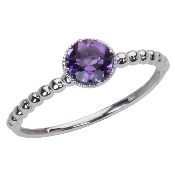 アメジスト リング アメジストリング アメジスト指輪 k18 18k 18金