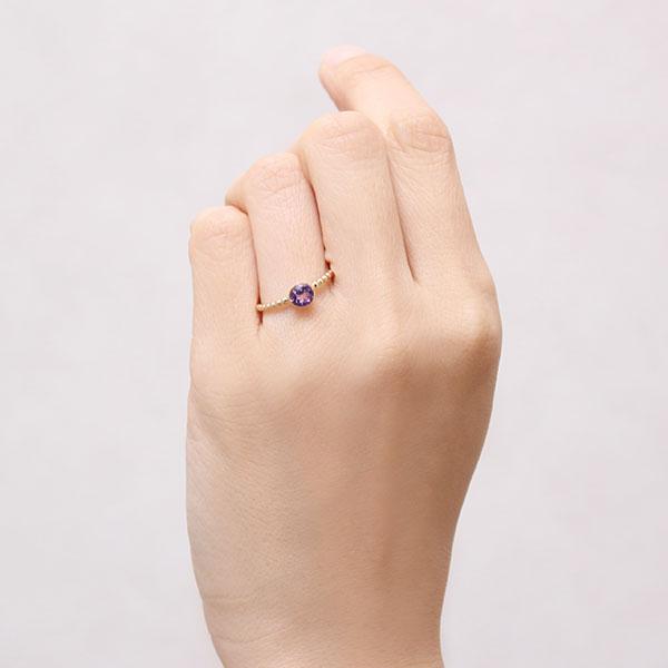 アメジスト リング アメジストリング アメジスト指輪 k18 18k 18金