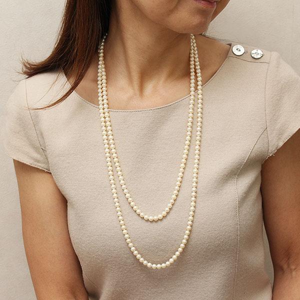 あすつく パール ネックレス ロングネックレス パールネックレス 真珠ネックレス 140cm あこや 本真珠 5.5-6mm メンズ 送料無料 プレゼント ギフト 自分買いの画像