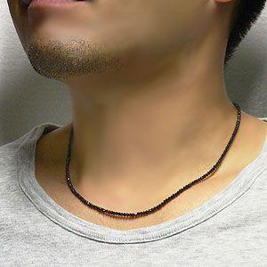 メンズ ネックレス ブラックダイヤモンド 20.50ct〜 ホワイトゴールド