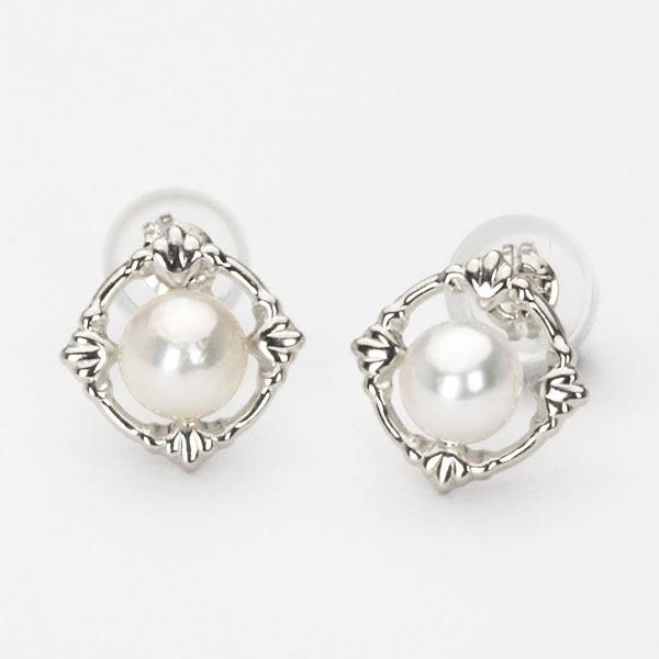 パール ピアス 真珠 パールピアス 真珠ピアス スタッドピアス ペア メンズ k18 18k 18金 ホワイトゴールド 本真珠 あこや 送料無料 プレゼント 自分買いの画像