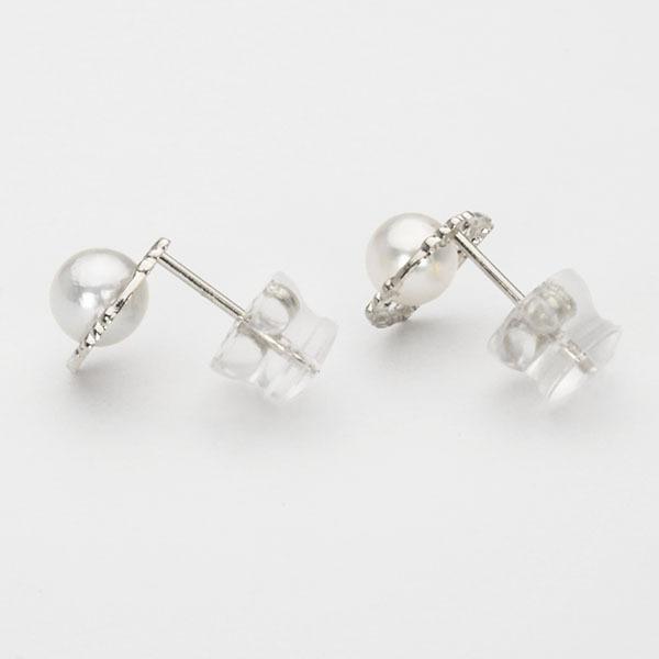パール ピアス 真珠 パールピアス 真珠ピアス スタッドピアス ペア メンズ k18 18k 18金 ホワイトゴールド 本真珠 あこや 送料無料 プレゼント 自分買いの画像