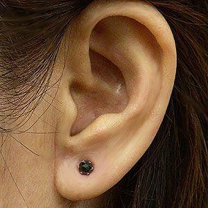 メンズ ピアス 片耳用 ブラックダイヤモンド 0.35ct pt900 プラチナ
