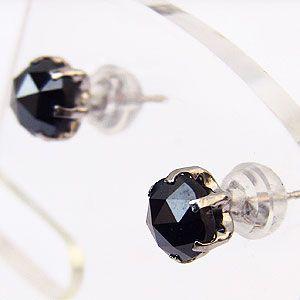 PT900ブラックダイヤモンドピアス0.80ctダイヤモンド0.24ct Pt900ブラックダイヤピアス(片耳)