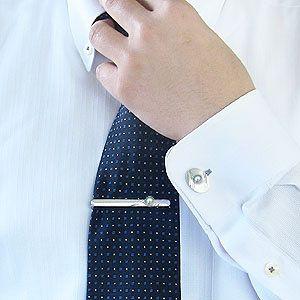 ネクタイピン タイバー カフス タイピン ホワイトゴールド 真珠 パール