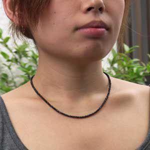 パールネックレス ブラックスピネルネックレス 長さ約40cmプラスアジャスターチェーン5cm 男女兼用 送料無料 人気 プレゼント ギフト ご褒美 自分買い_1
