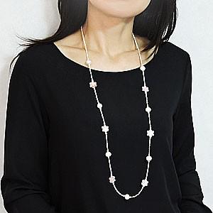 真珠 ネックレス ロングネックレス パールネックレス パールロングネックレス 真珠ロングネックレス ピンクシェル 送料無料 プレゼント ご褒美 自分買い プレゼント 自分買い