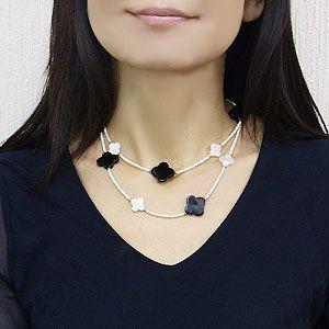 真珠 ネックレス パールネックレス ロングネックレス 淡水パールパール シェル 黒メノウ 淡水真珠 送料無料 フォーマル 結納 プレゼント ご褒美 自分買い pu_3