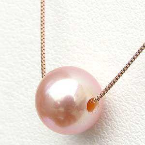 ペンダントトップ k10 ネックレス 淡水パール 湖水真珠 ピンクゴールド