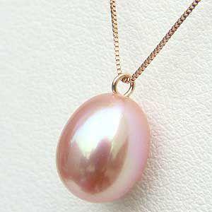 ネックレス 淡水パール 湖水真珠 ピンクゴールド ペンダント