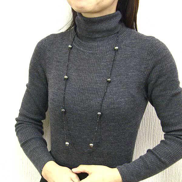 真珠ネックレス パールネックレス ロングネックレス レディース 黒蝶真珠 ブラックスピネル 送料無料 フォーマル 結納 プレゼント ギフト ご褒美 自分買いの画像