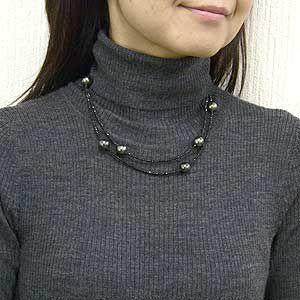 真珠ネックレス パールネックレス ロングネックレス レディース 黒蝶真珠 ブラックスピネル 送料無料 フォーマル 結納 プレゼント ギフト ご褒美 自分買いの画像