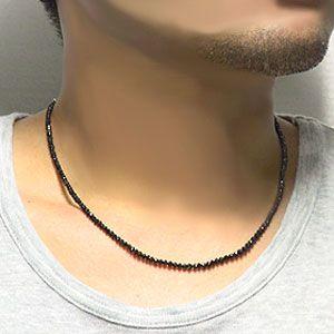 ブラックダイヤモンドネックレス K18YGブラックダイヤモンド/ダイヤモンドネックレス
