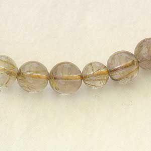 念珠 ルチルクォーツ 数珠 針水晶 10mm 片手用 男性用 念珠ケース付 