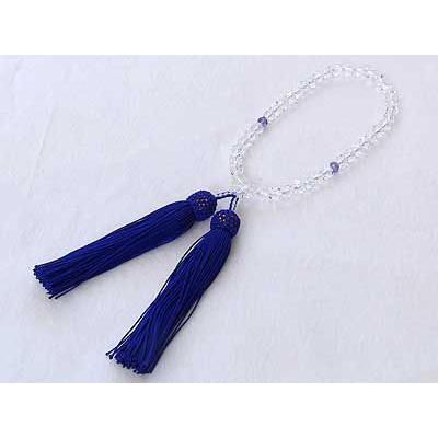 念珠 水晶カット 数珠 アメジスト 片手用 女性用 7mm ブレスレット 念珠ケース付き ジュエリー 人気 プレゼント ギフト ご褒美 自分買い