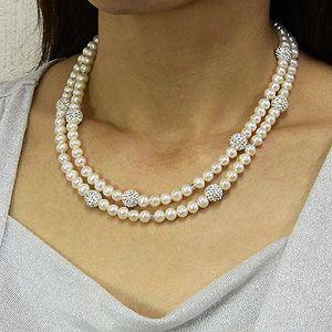 真珠 ネックレス パールネックレス ロングネックレス 淡水パール真珠 パール パーティー 品質 送料無料 フォーマル 結納 プレゼント ギフト 自分買い puの画像