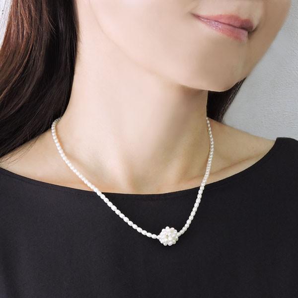 真珠 ネックレス パールネックレス 直径14mm ボールネックレス 中サイズ 淡水真珠 3mm シルバー金メッキ加工 フォーマル 結納 プレゼント ギフト 自分買い_2