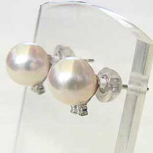 パールピアス 18金 パール ピアス 18k アコヤ本真珠 ダイヤモンド k18 ホワイトゴールド ピンクホワイト系 形 送料無料 プレゼント ギフト 自分買い puの画像