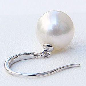 パールピアス 18金 パール ピアス 18k あこや真珠 k18 ホワイトゴールド 片耳用アメリカン ゆれる 揺れる ぶら下がり 普段使い プレゼント ギフト puの画像