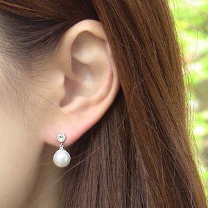 パール ピアス 18金 18k 真珠 ホワイトゴールド アクアマリン アクアマリン 3月誕生石 ぶら下がり ゆれる 揺れる 送料無料 プレゼント ギフト 自分買い puの画像