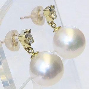 パール ピアス 18金 18k 真珠 あこや本真珠 9mm k18 ゴールド
