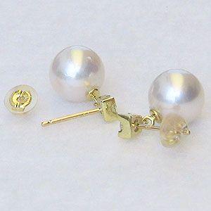 パール ピアス 18金 18k 真珠 あこや本真珠 9mm k18 ゴールド