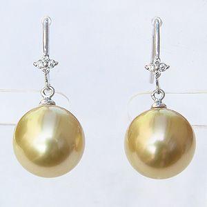 白蝶真珠　南洋白真珠　pearl パール　k18ゴールドピアス　送料込み 楽天市場】K18南洋白蝶真珠ピアス(ナチュラルゴールド)【11mm