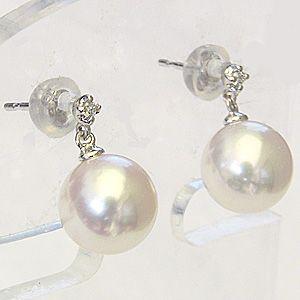 真珠パール ピアス パールピアス 真珠ピアス あこや本真珠 8mm プラチナ ピアス ダイヤモンド 0.02ct ピアス 送料無料 プレゼント ギフト ご褒美 自分買い puの画像