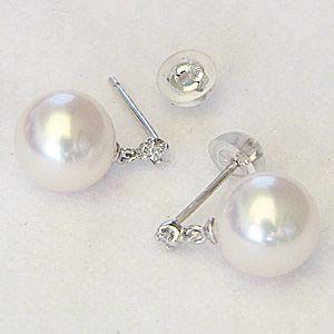 真珠パール ピアス パールピアス 真珠ピアス あこや本真珠 8mm プラチナ ピアス ダイヤモンド 0.02ct ピアス 送料無料 プレゼント ギフト ご褒美 自分買い puの画像
