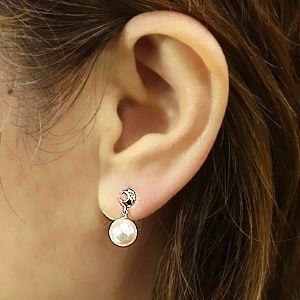 パールピアス 真珠 ピアス あこや本真珠 プラチナ 8mm 月 ダイヤモンド 0.02ct ゆれる 揺れる 送料無料 プレゼント ギフト ご褒美 自分買い puの画像