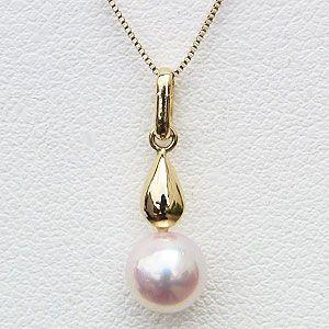 ペンダントネックレス k18 ネックレス ペンダント あこや真珠パール k18 ゴールド パーティー 6月誕生石 人気 プレゼント ギフト ご褒美 自分買いの画像