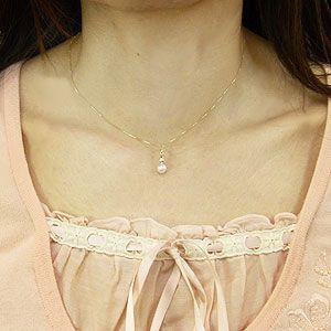ペンダントネックレス k18 ネックレス ペンダント あこや真珠パール k18 ゴールド パーティー 6月誕生石 人気 プレゼント ギフト ご褒美 自分買いの画像