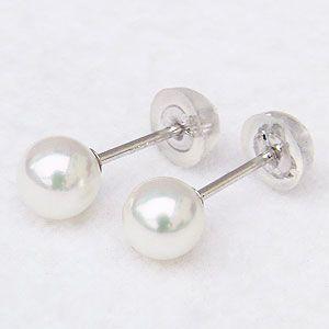 アコヤ真珠パールピアス　4.0-4.5mm　ホワイトカラー　K14WG製 アコヤ真珠パールピアス 4.0-4.5mm ホワイトカラー K14WG製