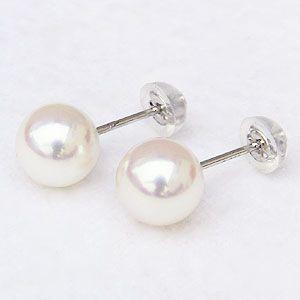 ピアス 真珠ピアス パールピアス パール ピアス 真珠 ピアス スタッドピアス 本真珠 7.0-7.5mm プラチナ 冠婚葬祭 送料無料 プレゼント ご褒美 自分買い puの画像