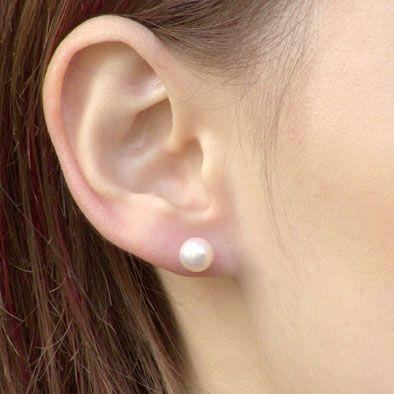 ピアス 真珠ピアス パールピアス パール ピアス 真珠 ピアス スタッドピアス 本真珠 7.0-7.5mm プラチナ 冠婚葬祭 送料無料 プレゼント ご褒美 自分買い puの画像