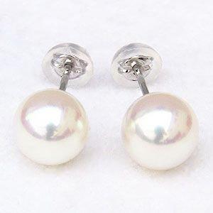 ピアス 真珠ピアス パールピアス パール ピアス 真珠 ピアス スタッドピアス 本真珠 7.0-7.5mm プラチナ 冠婚葬祭 送料無料 プレゼント ご褒美 自分買い puの画像
