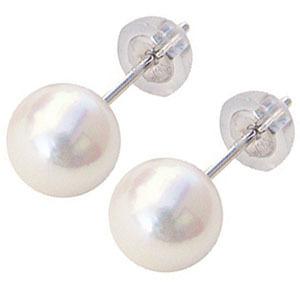 ピアス 真珠ピアス パールピアス パール ピアス 真珠 ピアス スタッドピアス 本真珠 7.0-7.5mm プラチナ 冠婚葬祭 送料無料 プレゼント ご褒美 自分買い puの画像