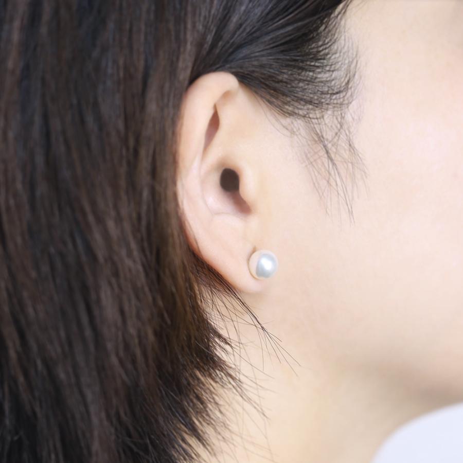 パール ピアス 無調色 真珠ピアス あこや 7.5-8mm ナチュラルホワイト
