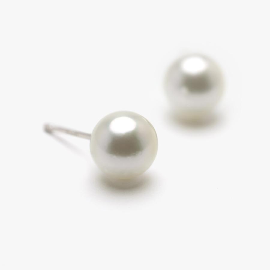パール ピアス 無調色 真珠ピアス あこや 7.5-8mm ナチュラルホワイト