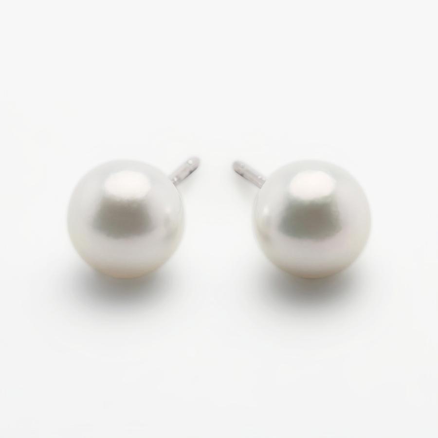 パール ピアス 無調色 真珠ピアス あこや 7.5-8mm ナチュラルホワイト